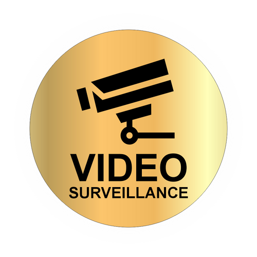 Round Video Surveillance Adhesive Plate 80mm Brushed Steel Effect