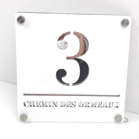 New ! Plaque Premium S1 Blanche Fond Miroir - PlaquesAgraver.fr