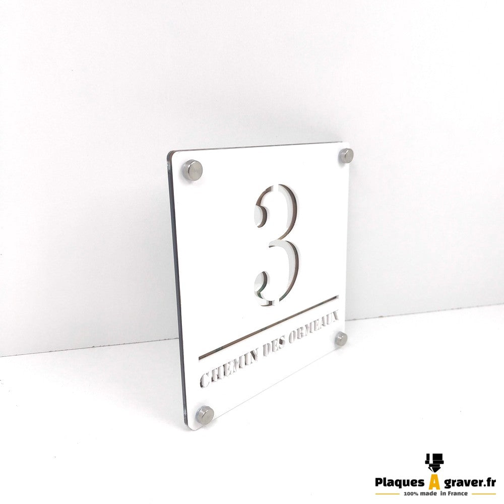 New ! Plaque Premium S1 Blanche Fond Miroir - PlaquesAgraver.fr