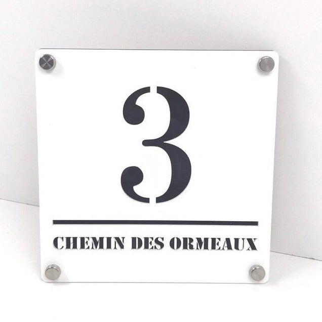 New ! Plaque Premium S1 Blanche Fond Noir - PlaquesAgraver.fr