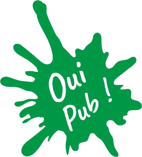 Plaque 3d Splash Oui Pub ou Non Pub Disponible en 7 couleurs - PlaquesAgraver.fr