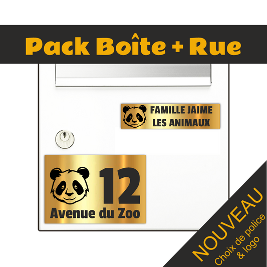 Plaque Boite aux Lettres et Numéro de Rue Animaux 50 Logos au choix