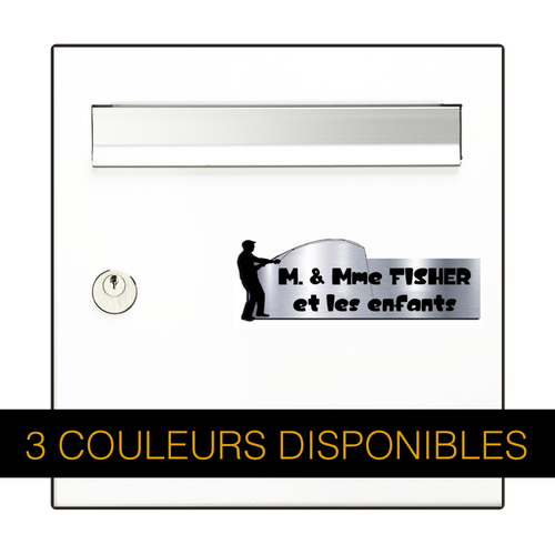 Plaque Boîte aux Lettres Pêcheur 3D – Gravure Personnalisée