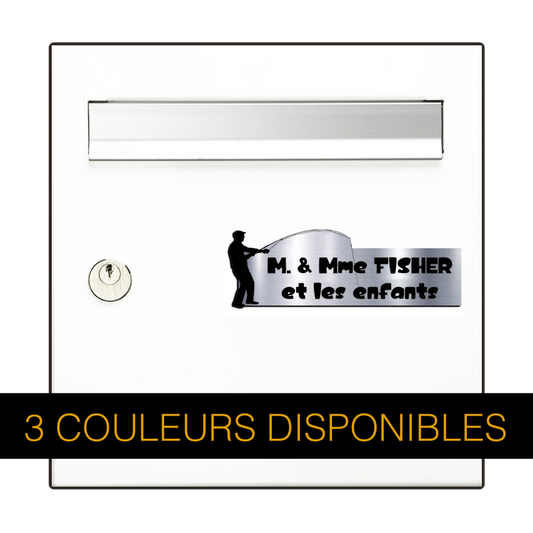 Gravure Plaque Boite aux lettres Originale Pêcheur 3D