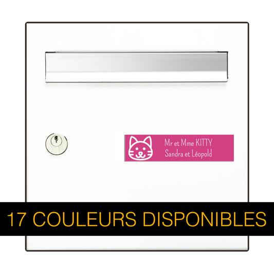 Plaque Boîte aux Lettres Chat Kitty 10x2,5 cm – Gravure Personnalisée