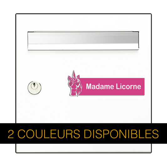 Gravure Plaque Boite aux lettres Originale Licorne Star 3D