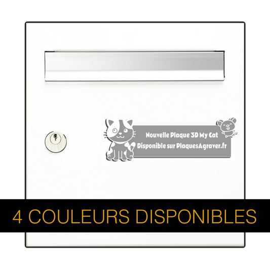 Engraving Original Mailbox Plate My Cat 3D White Writing