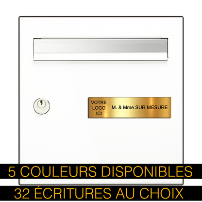 Plaque Adhésive Gravée Sur Mesure Avec Logo & Texte Noir 100x25mm