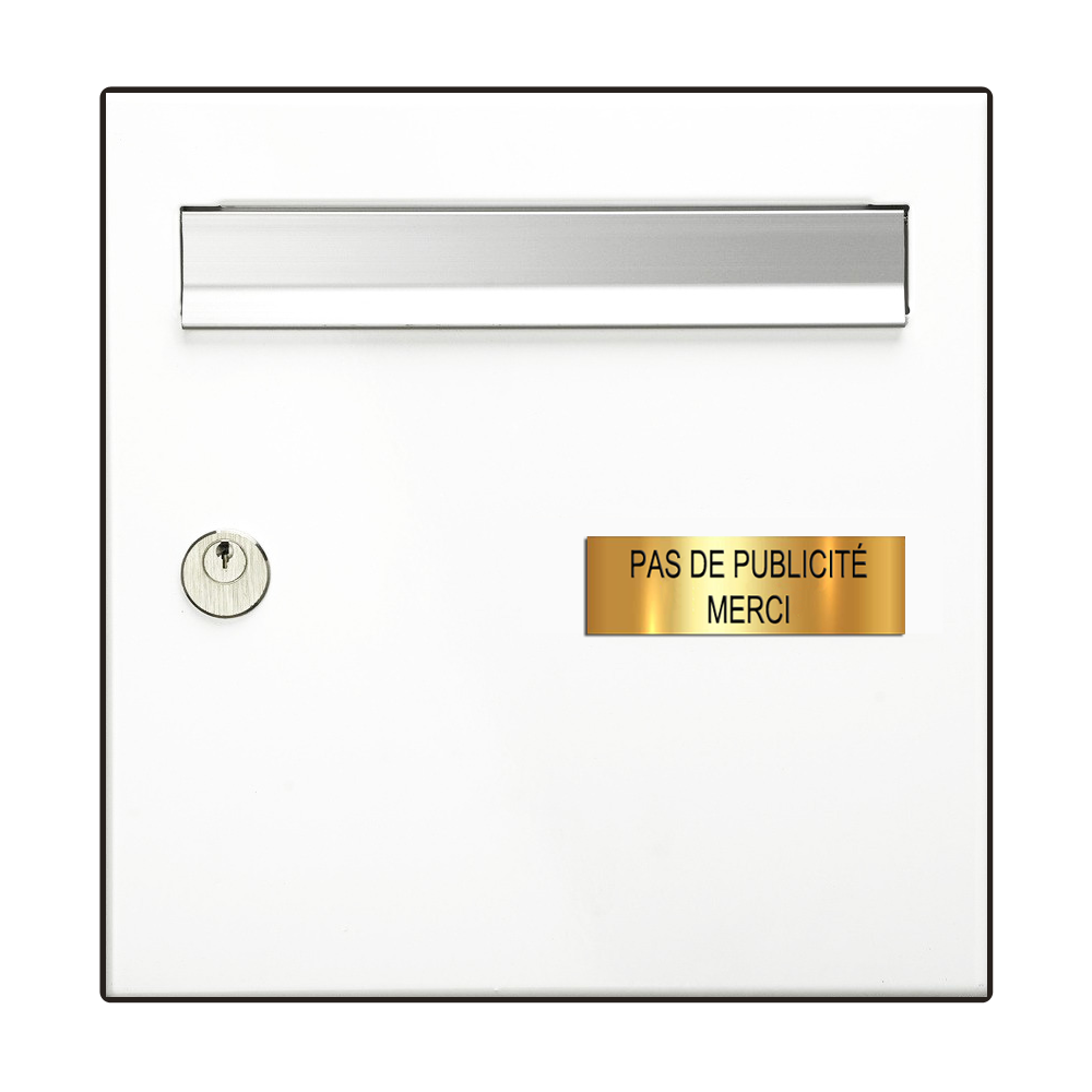 NO ADVERTISING Sign for Mailbox 60x25mm Gold Effect 