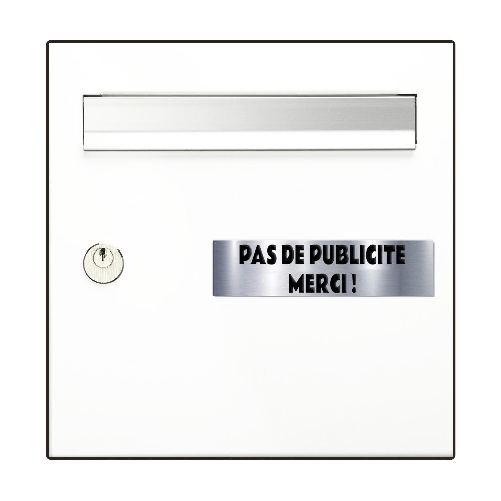 PAS DE PUBLICITE MERCI Plaque Adhésive Boite aux Lettres