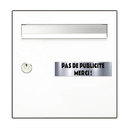 PAS DE PUBLICITE MERCI Plaque Adhésive Boite aux Lettres