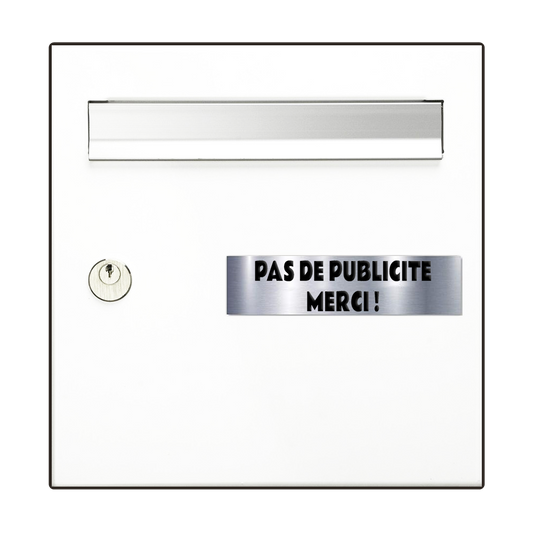 PAS DE PUBLICITE MERCI Plaque Adhésive Boite aux Lettres