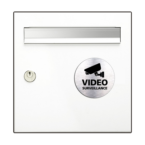 Video Surveillance Adhesive Plate Round 60mm Brushed Steel Effect