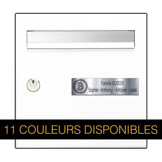 Plaque Boîte aux Lettres Bitcoin 10x2,5cm – Gravée et Personnalisée