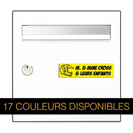Plaque Boîte aux Lettres Casque Moto 10x2,5 cm – Gravée et Personnalisée