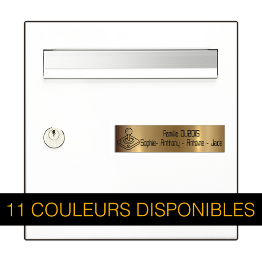 Plaque Boîte aux Lettres Rétro Gaming 10x2,5 cm – Motif Joystick Gravé