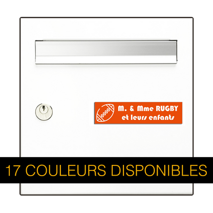 Plaque Boite aux Lettres Ballon de Rugby