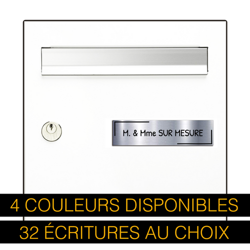 Plaque Boîte aux Lettres Demi Cadre 10x2,5 cm – Gravée et Personnalisée