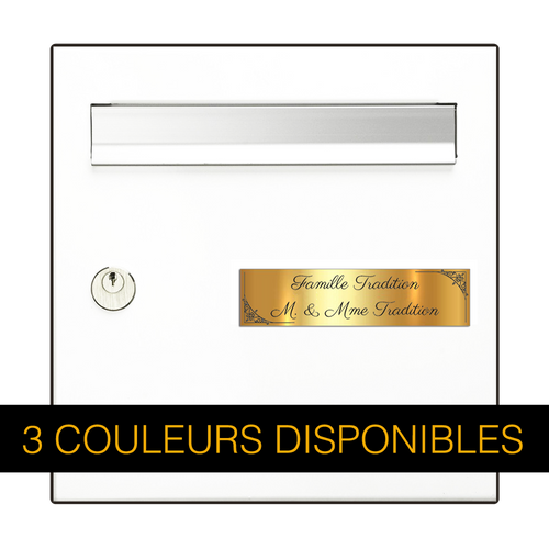 Plaque Boîte aux Lettres Tradition 1 – 10x2,5 cm Gravure Personnalisée