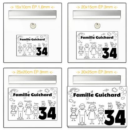 Customizable FAMILY House plaque 16 colors 10x15cm