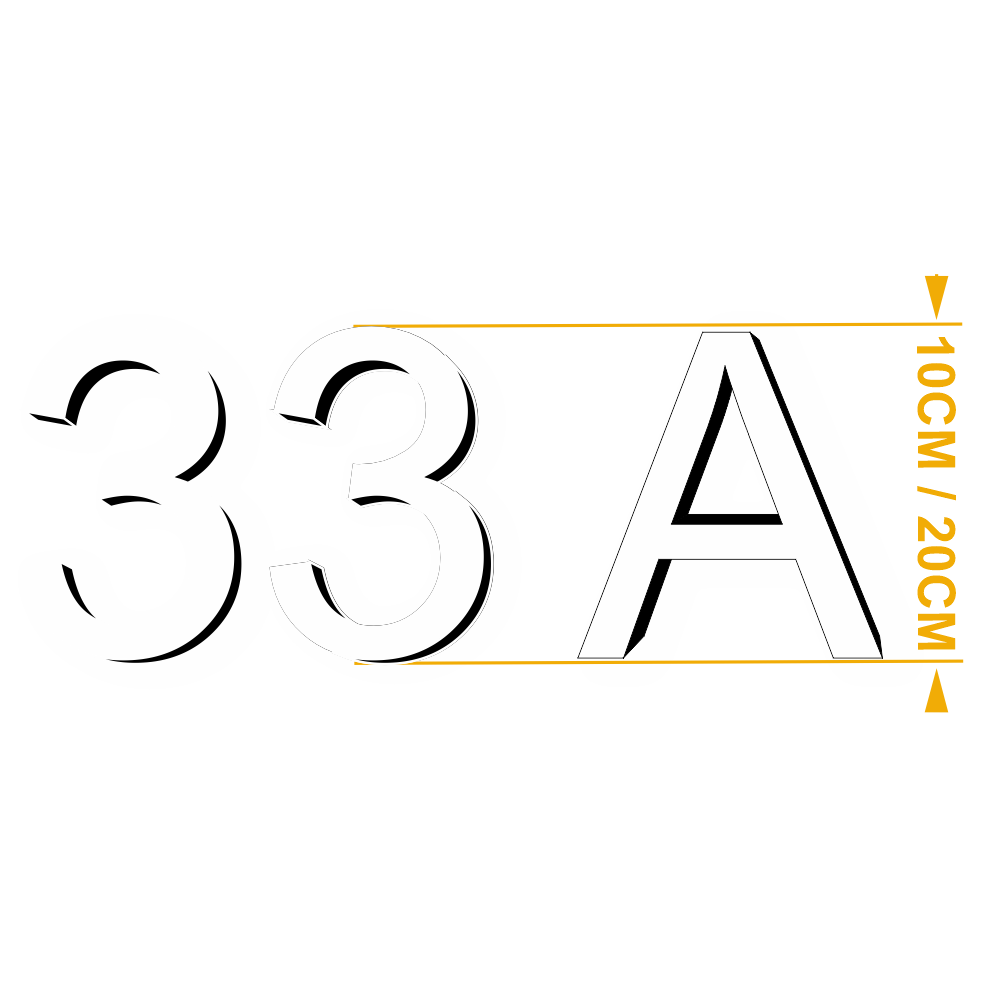Chiffre & Lettre ARIAL 3,2mm adhésif Blanc 10cm ou 20cm