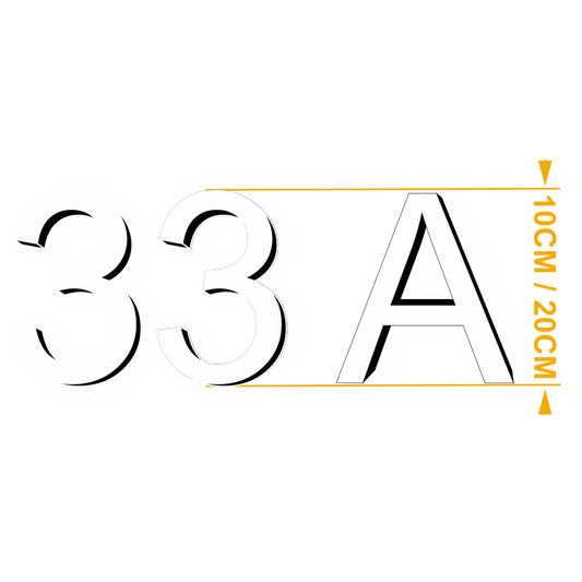 Chiffre & Lettre ARIAL 3,2mm adhésif Blanc 10cm ou 20cm