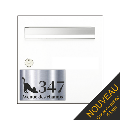 Plaque Numéro de Maison et Rue – Modèle Chat Catcity