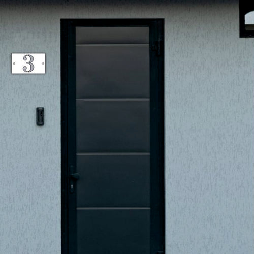 Premium S1 Mini Personalized Street Sign and House Number White Steel Background 