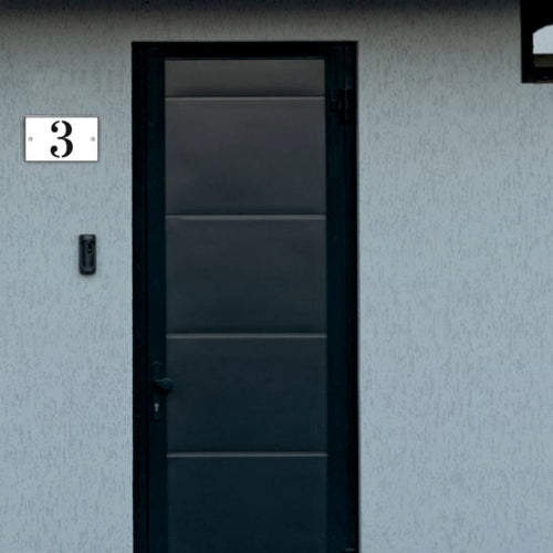 Premium S1 Mini Personalized Street Sign and House Number White Black Background 