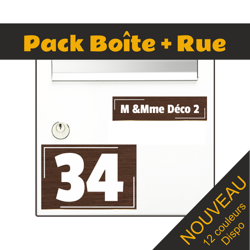 Coffret Déco 2 – Plaque Boîte aux Lettres + Numéro de Rue - Demi-cadre
