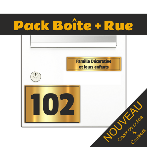 Coffret Déco 1 – Plaque Boîte aux Lettres + Numéro de Rue - Cadre Gravé