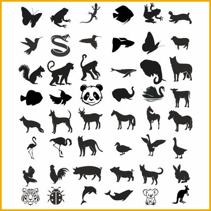 ANIMALS Letterbox Sign Black Engraving + 50 logos 