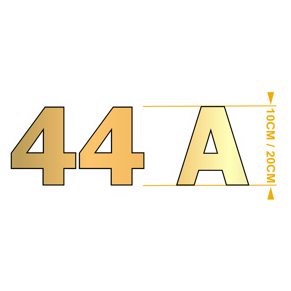 Chiffres et Lettres Franklin Or – Adhésifs Découpés