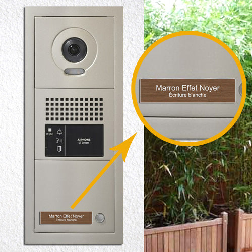 Doorplate Apartment Doorbell Intercom Walnut White Engraving