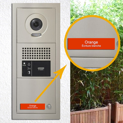 Door Plate Apartment Doorbell Intercom Orange White Engraving