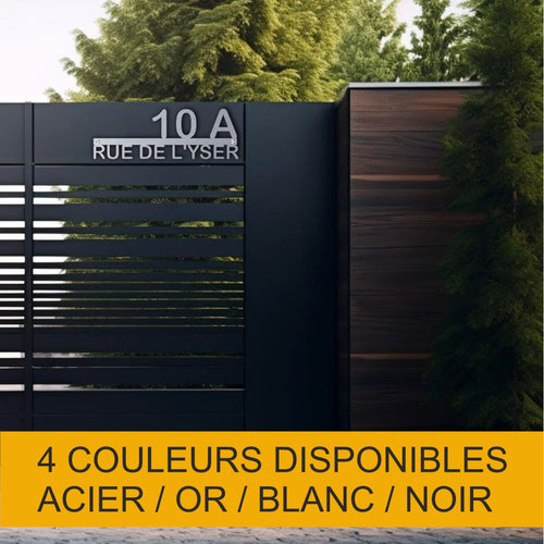 Plaque 2’Rue – Numéro de Maison et Rue Gravés – Adhésive ou Percée