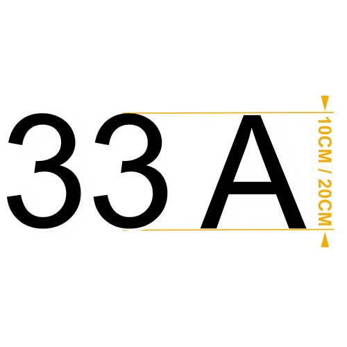Chiffre & Lettre ARIAL 3,2mm adhésif Noir 10cm ou 20cm