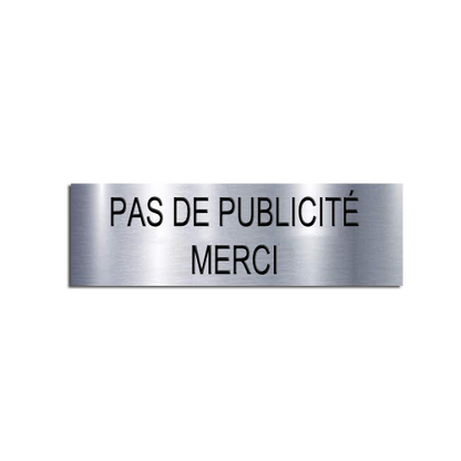 NO ADVERTISING Sign for Letterbox 60x25mm Steel Effect