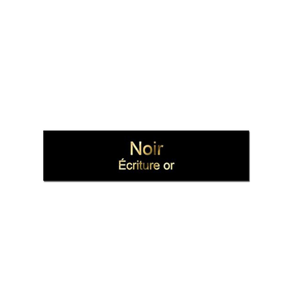 Plaque de Porte Appartement Sonnette Interphone Noir Brillant Gravure Or