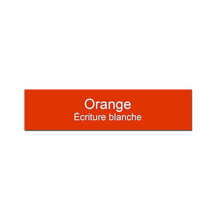 Plaque de Porte Appartement Sonnette Interphone Orange Gravure Blanche
