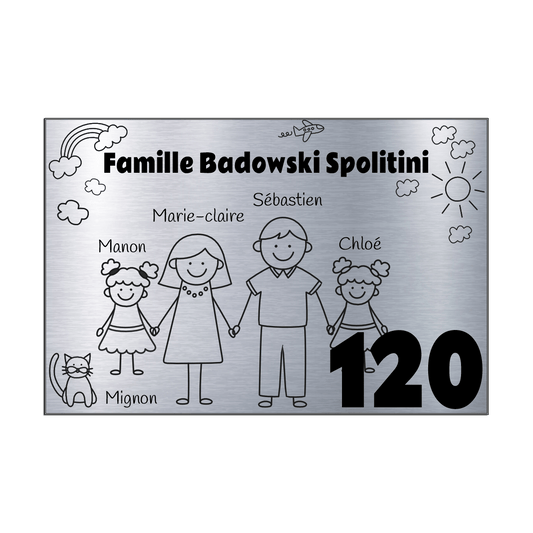 Plaque boite aux lettre Famille - Personnalisé – Unisign : Gravure