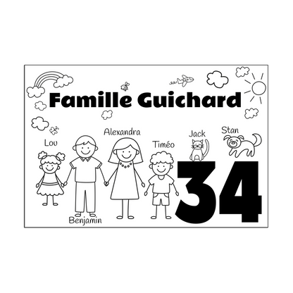 Customizable FAMILY House plaque 16 colors 10x15cm