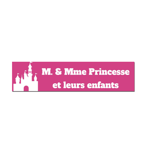 Plaque Gravée Château de Princesse