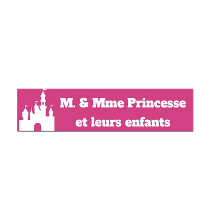 Plaque Gravée Château de Princesse