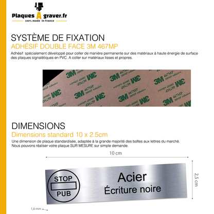 Plaque Boite aux Lettres STOP PUB
