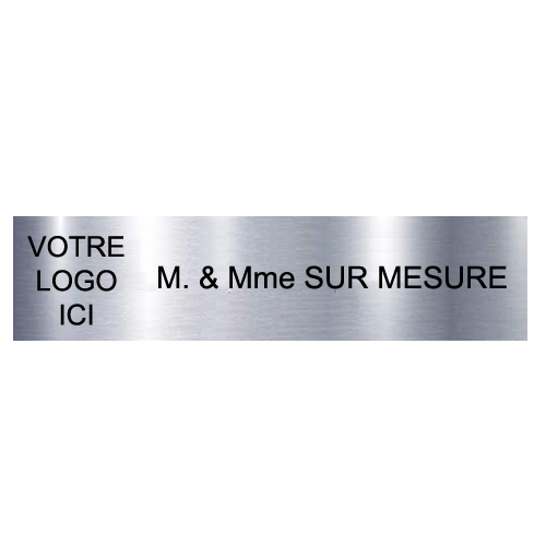 Plaque Adhésive Gravée Sur Mesure Avec Logo & Texte Noir 100x25mm