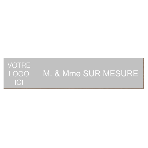 Plaque Adhésive Gravée Sur Mesure Avec Logo & Texte Blanc
