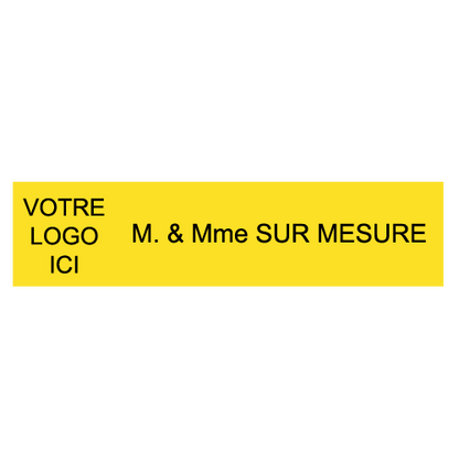 Plaque Adhésive Gravée Sur Mesure Avec Logo & Texte Noir