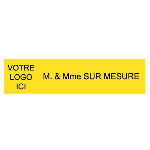 Plaque Adhésive Gravée Sur Mesure Avec Logo & Texte Noir 100x25mm