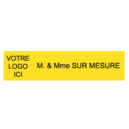 Plaque Adhésive Gravée Sur Mesure Avec Logo & Texte Noir 100x25mm